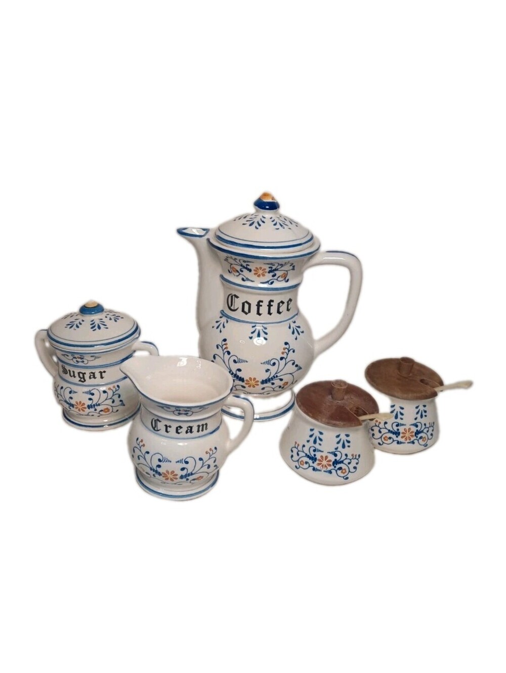 VTG Royal Sealy Heritage Coffee Set 10 pc Japan Ceramic Mid Century Modern See